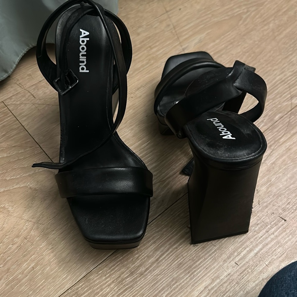 Black block heels